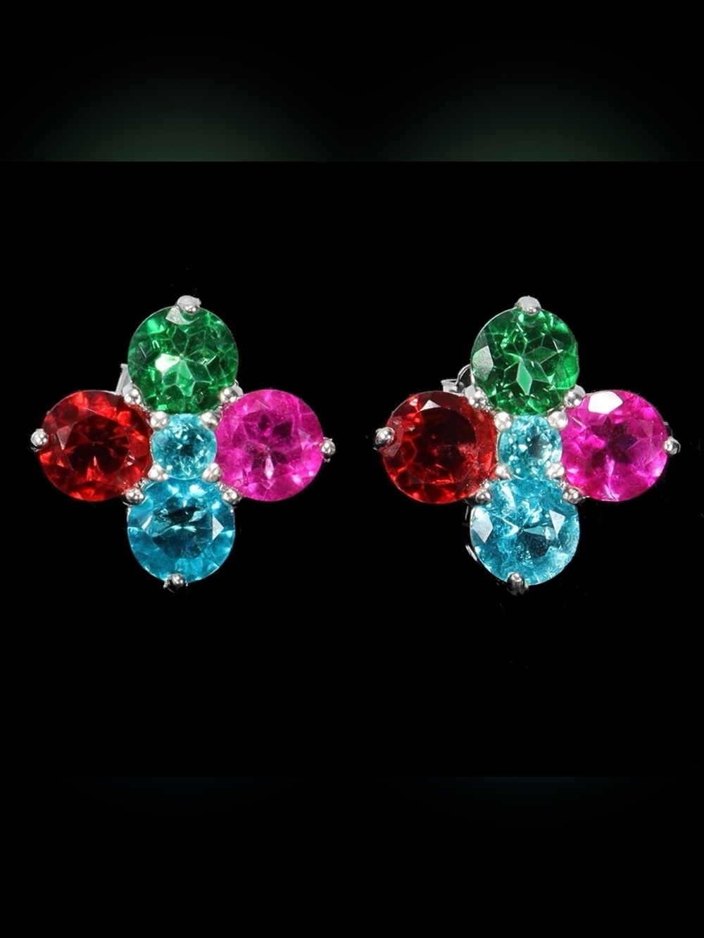 Neon TOPAZ‼️ 14k over Sterling. Ring sz-7 , Earrings, Pendant & Chai - Picture 10 of 12